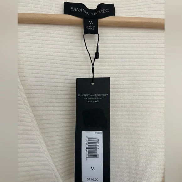 NWT. Retail $140. Size M. Banana Republic. Elegant Cream midi sweater dress. - Picture 3 of 3